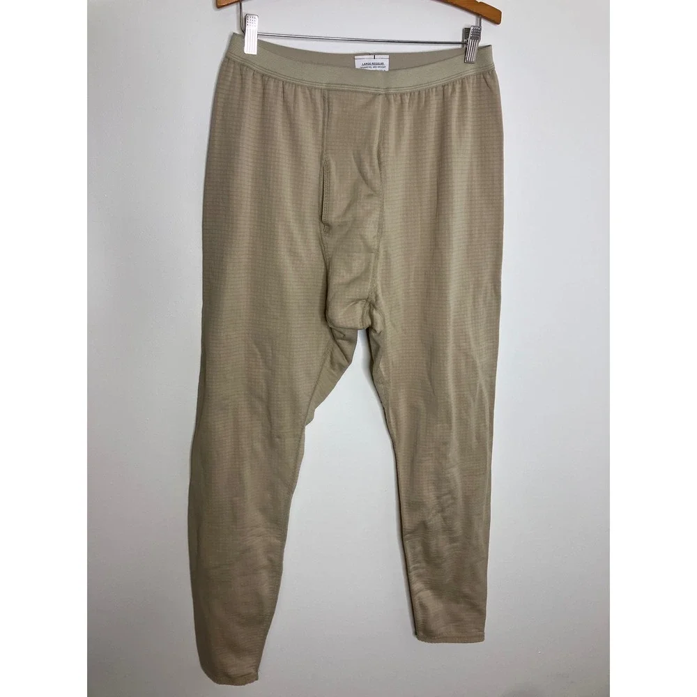 Peckham Military Base Layer Set Mens Large Tan Excellent Gen III Mid Weight Grid